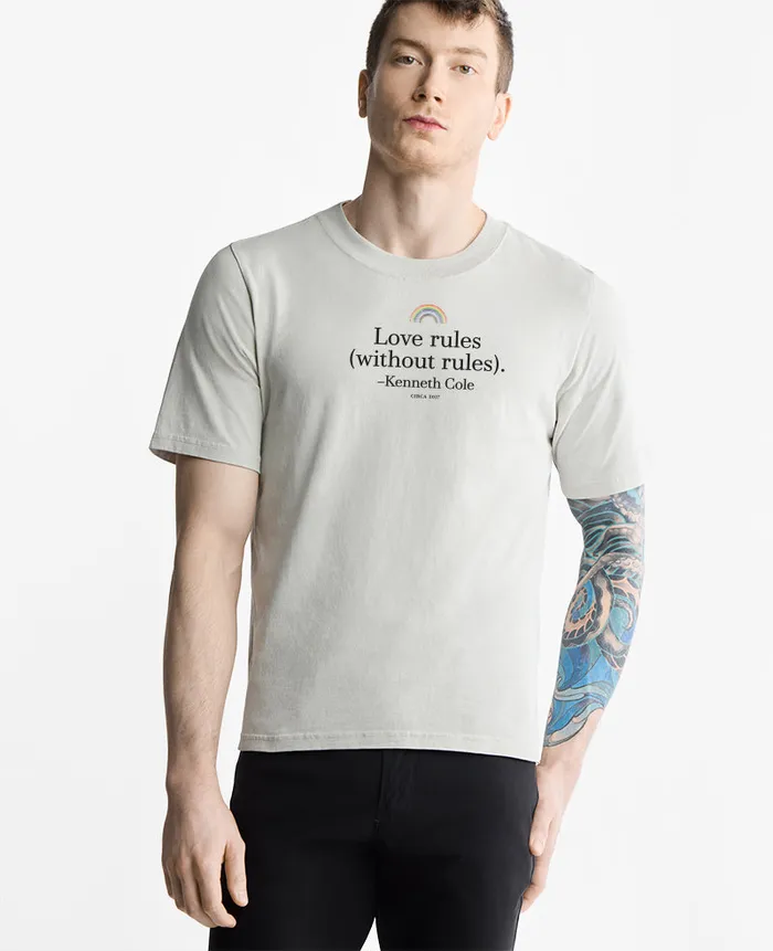 Kenneth Cole TShirts MenWomen LOVE Regular Tee Faded Bone