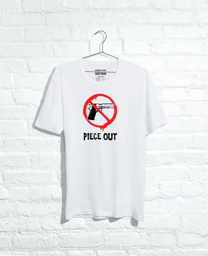 Kenneth Cole TShirts MenWomen Site Exclusive Piece Out TShirt White