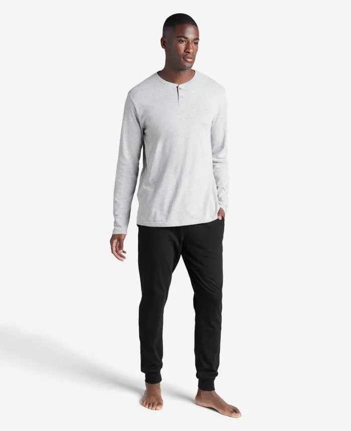 Kenneth Cole Underwear and Loungewear Men Loungewear Set Heather Grey Topblack Bottom