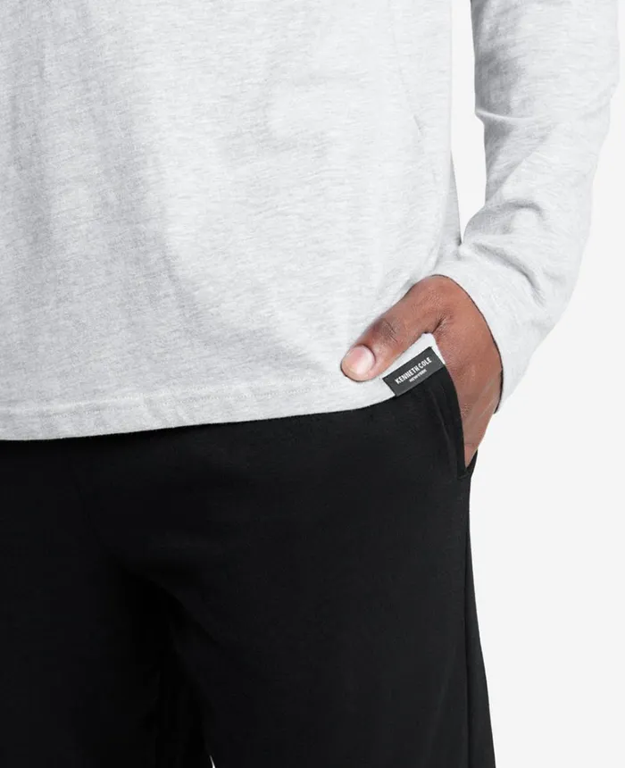 Kenneth Cole Underwear and Loungewear Men Loungewear Set Heather Grey Topblack Bottom Kenneth Cole Underwear and Loungewear Men Loungewear Set Heather Grey Topblack Bottom