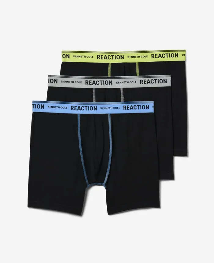 Kenneth Cole Underwear and Loungewear Men Organic Cotton Stretch Boxer Briefs 3Pack Blackpopwb Kenneth Cole Underwear and Loungewear Men Organic Cotton Stretch Boxer Briefs 3Pack Blackpopwb