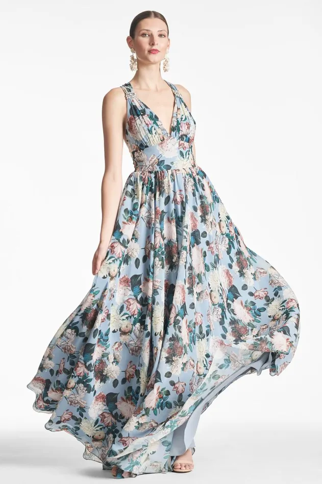 Kenzia Gown 8211 Ice Blue Garden Women Sachin and Babi Formal