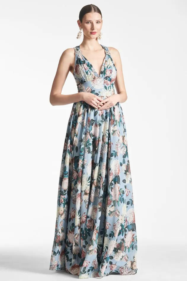 Kenzia Gown 8211 Ice Blue Garden Women Sachin and Babi Formal