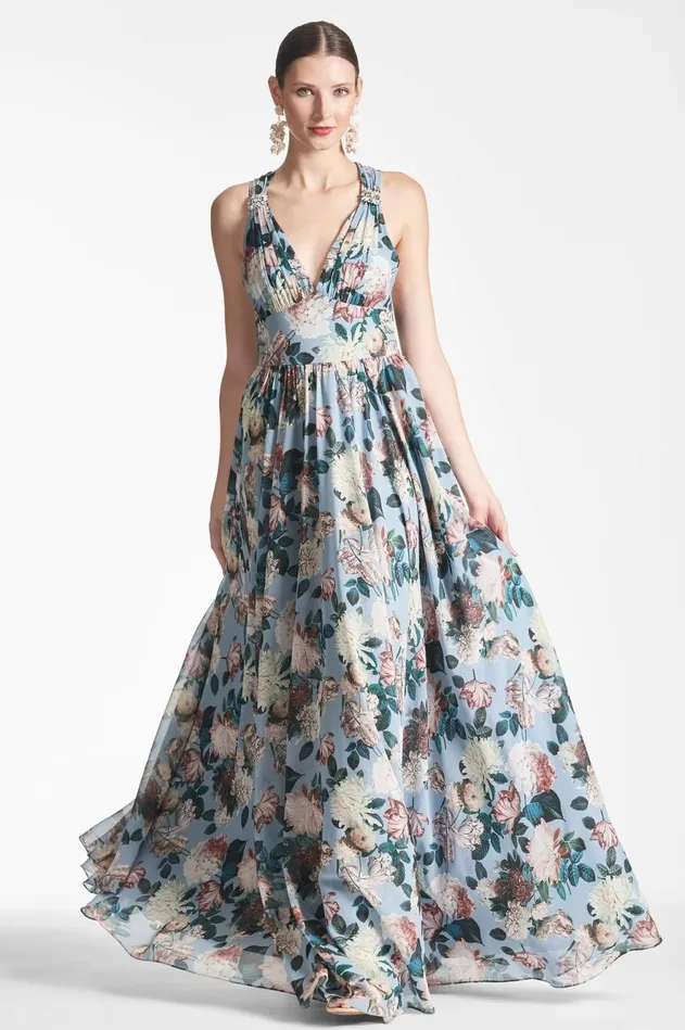 Kenzia Gown 8211 Ice Blue Garden Women Sachin and Babi Formal