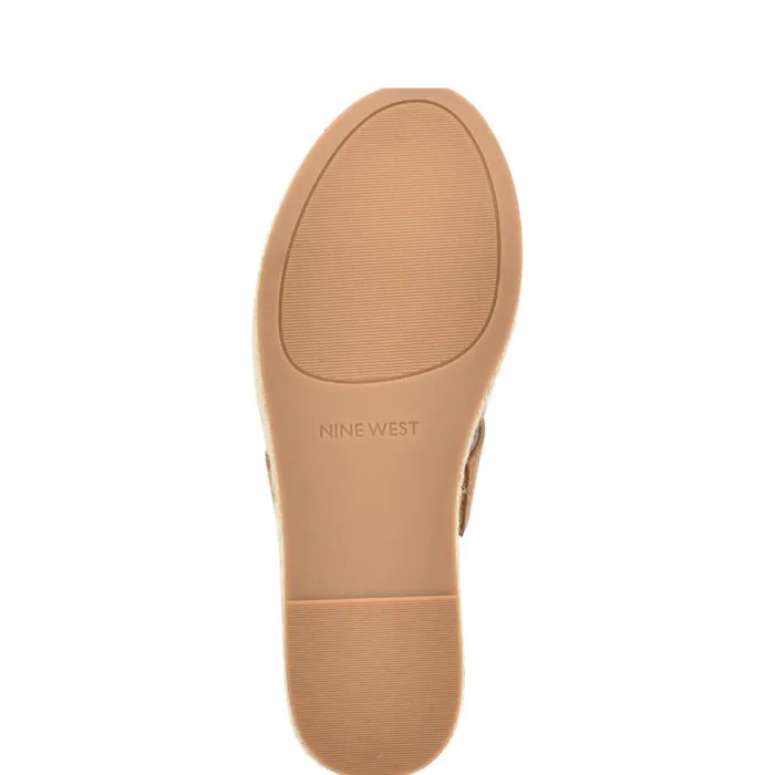 Keran Espadrille Slide Sandals Brown Women Nine West Sandals