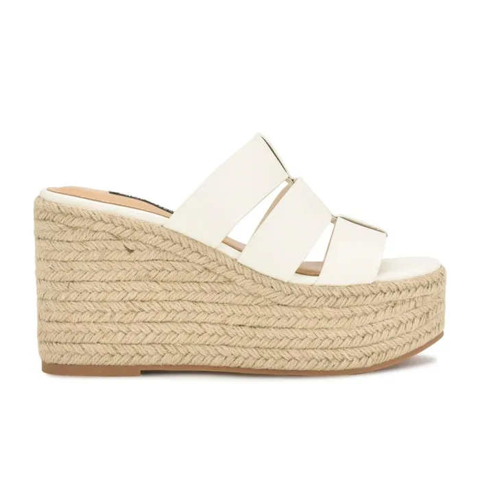 Keran Espadrille Slide Sandals White Women Nine West Sandals