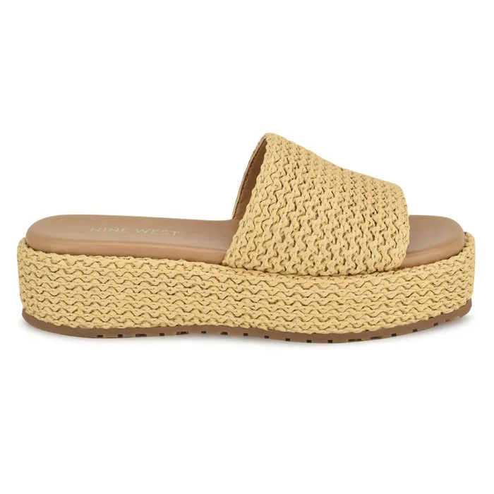 Keziah Flatform Slide Sandals Light Natural Women Nine West Casual