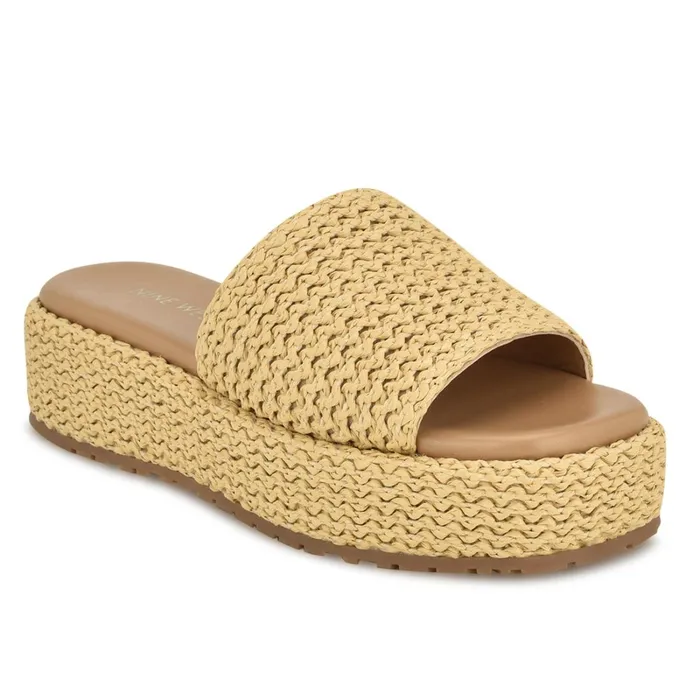 Keziah Flatform Slide Sandals Light Natural Women Nine West Casual
