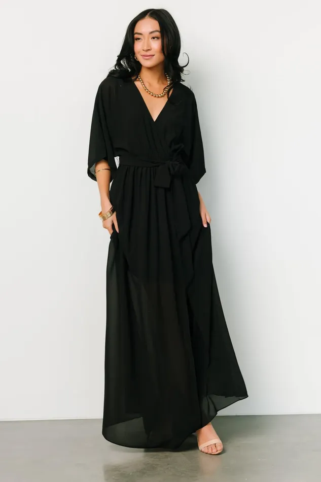 Kia Kimono Maxi Dress Black Women Baltic Born Mother Of The Bride
