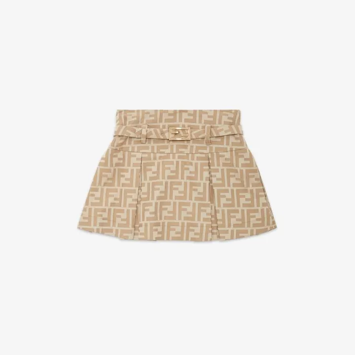 Kids Beige Ff Miniskirt Beige Fendi Ready To Wear