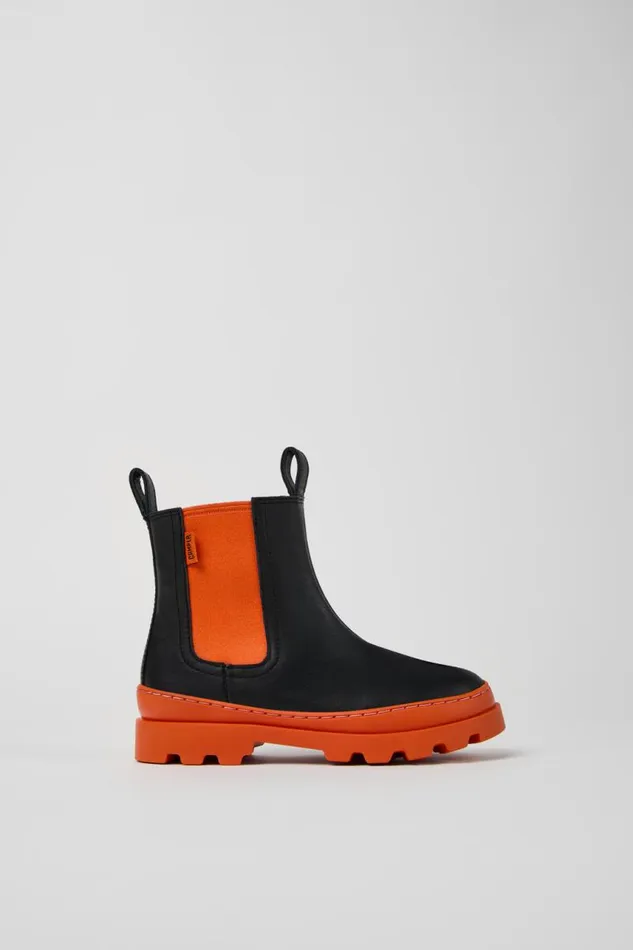 Kids Camper Boots Brutus Black Leather Chelsea Boots For Kids