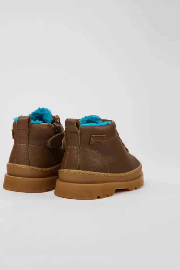 Kids Camper Boots Brutus Brown Leather Ankle Boots For Kids