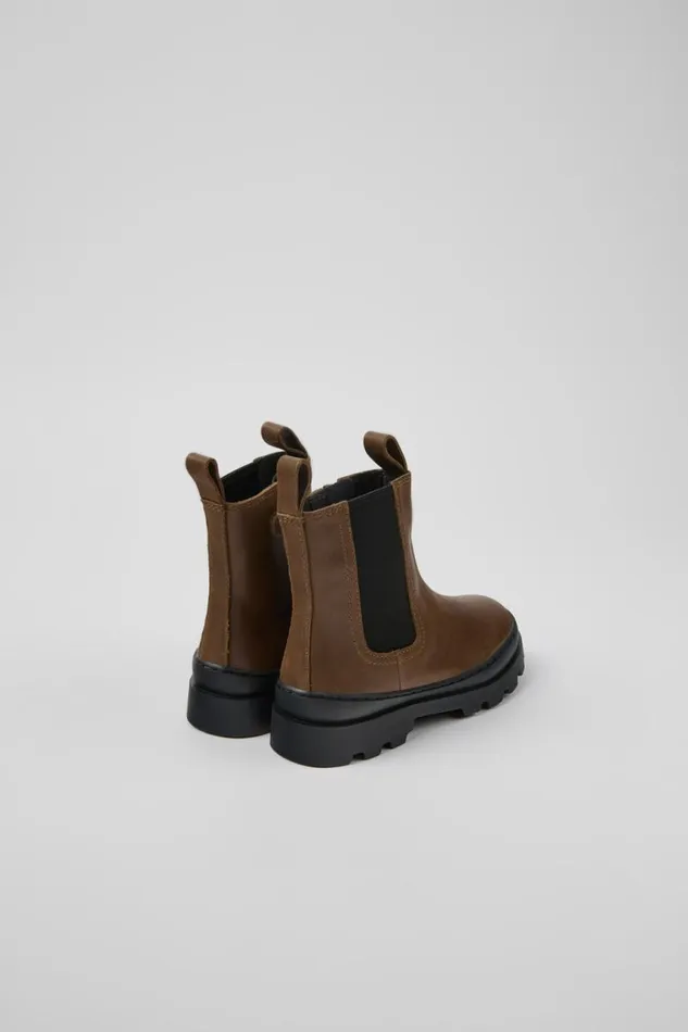 Kids Camper Boots Brutus Brown Leather Chelsea Boots For Kids