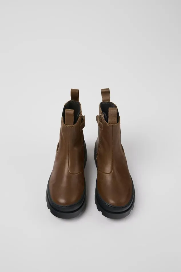 Kids Camper Boots Brutus Brown Leather Chelsea Boots For Kids