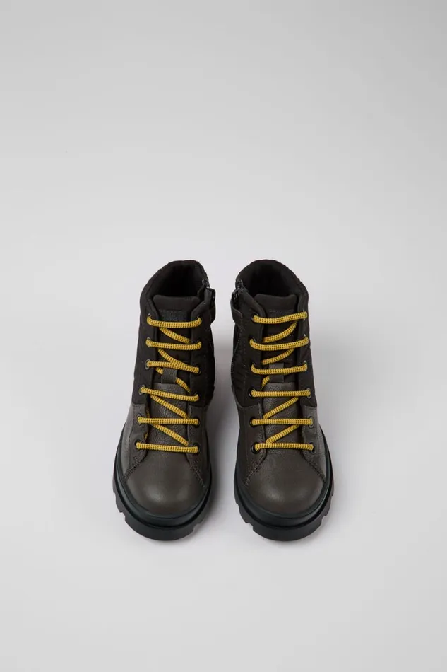 Kids Camper Boots Brutus GORETEX Grey Leather And Textile Boots