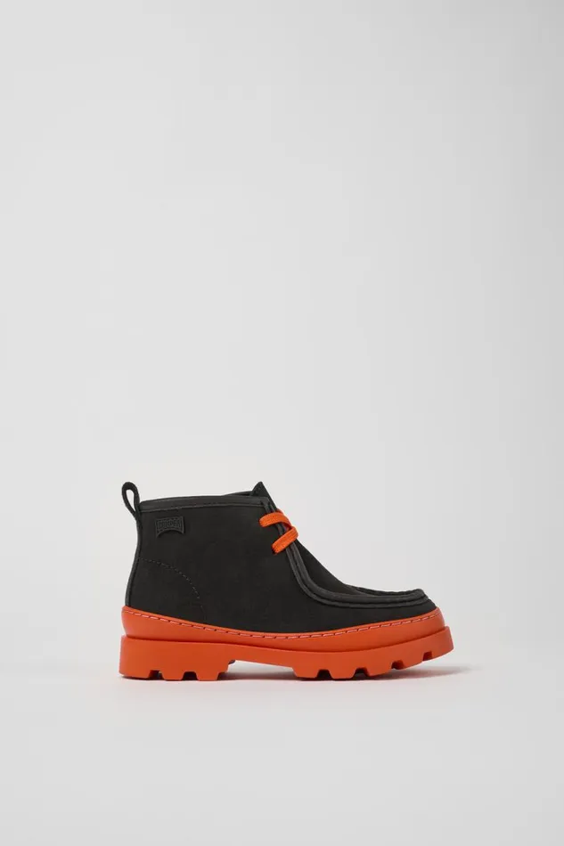 Kids Camper Boots Brutus Grey Leather And Nubuck Ankle Boots For Kids