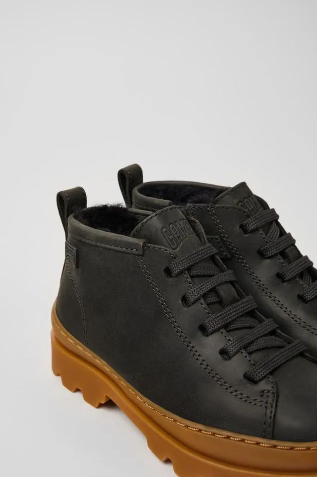 Kids Camper Boots Brutus Grey Nubuck Ankle Boots For Kids