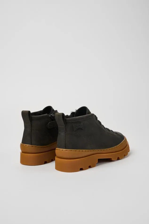 Kids Camper Boots Brutus Grey Nubuck Ankle Boots For Kids