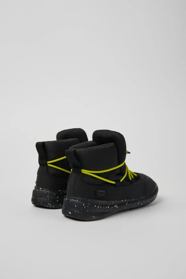 Kids Camper Boots Ergo Black Textile Ankle Boots For Kids