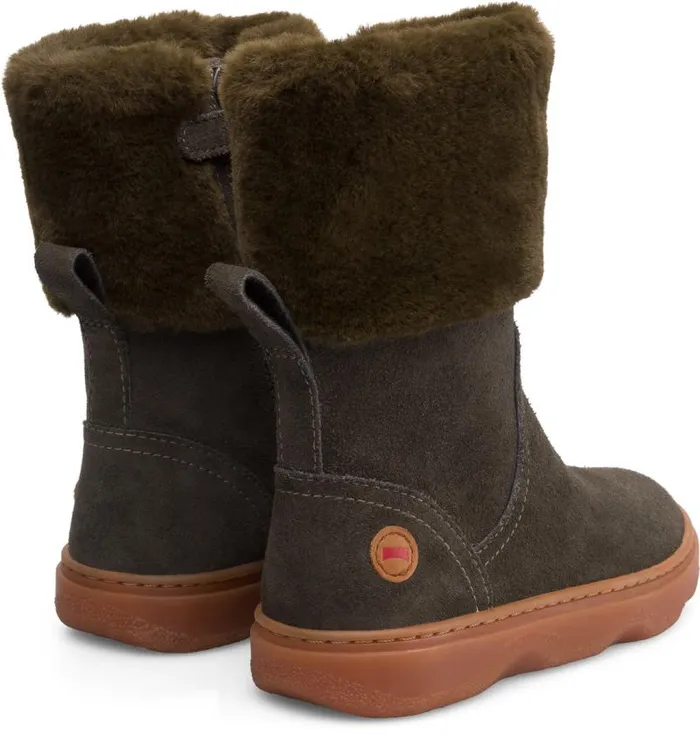 Kids Camper Boots Kiddo Dark Grey Mid Boot For Girls
