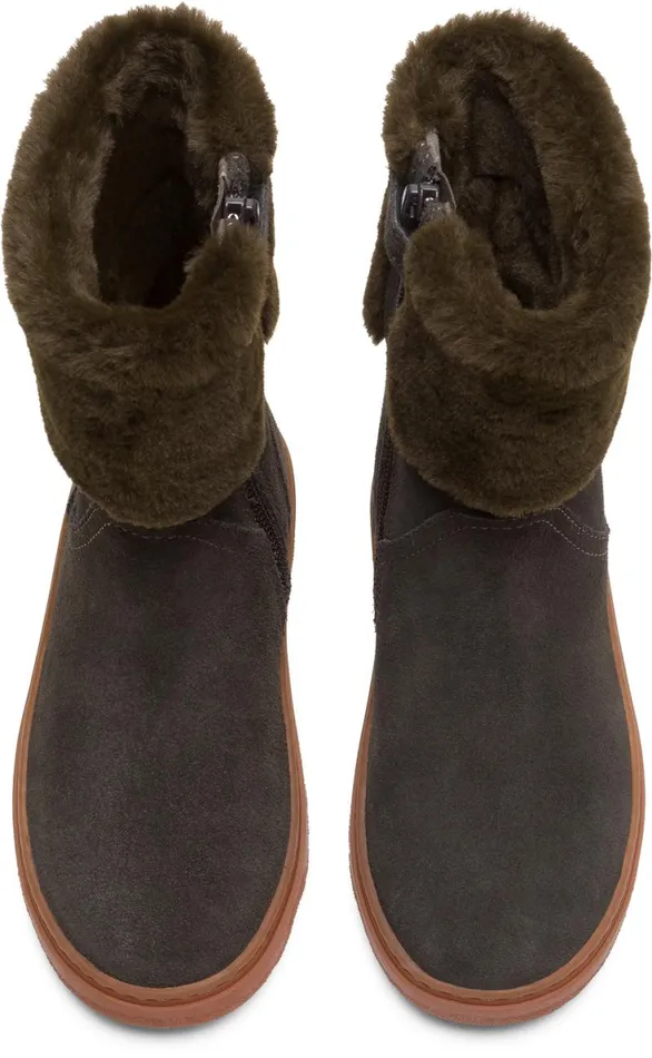 Kids Camper Boots Kiddo Dark Grey Mid Boot For Girls