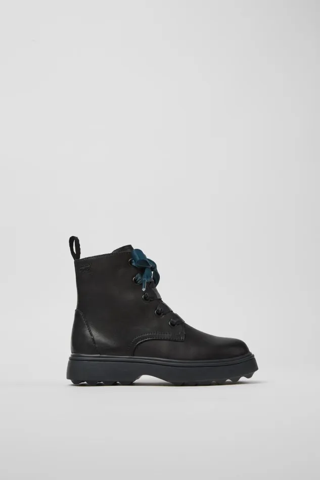 Kids Camper Boots Norte Black Leather Ankle Boots For Kids