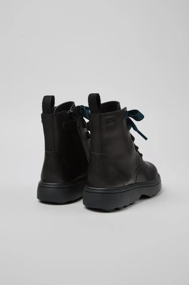 Kids Camper Boots Norte Black Leather Ankle Boots For Kids