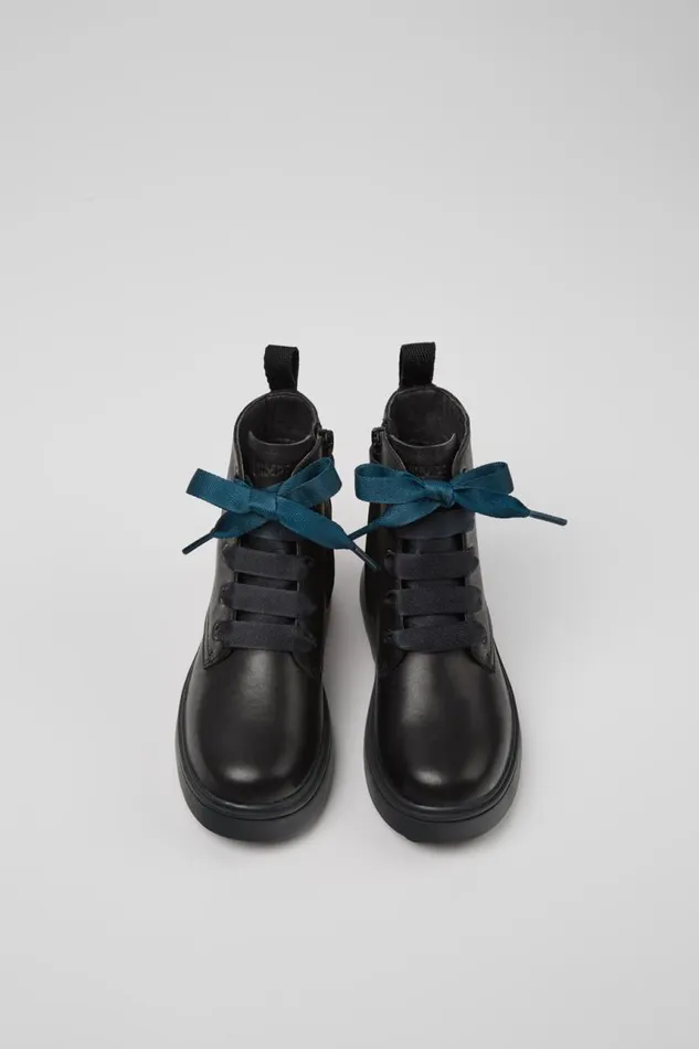 Kids Camper Boots Norte Black Leather Ankle Boots For Kids