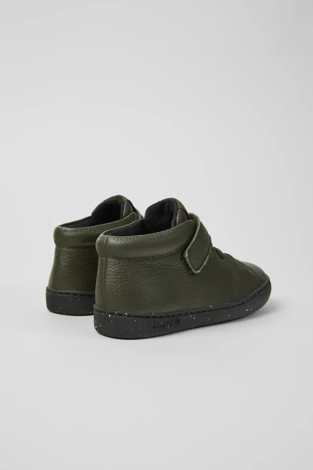 Kids Camper Boots Peu Touring Green Leather Ankle Boots For Kids