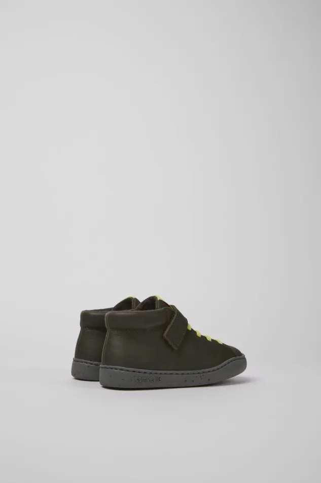 Kids Camper Boots Peu Touring Green Leather Boots