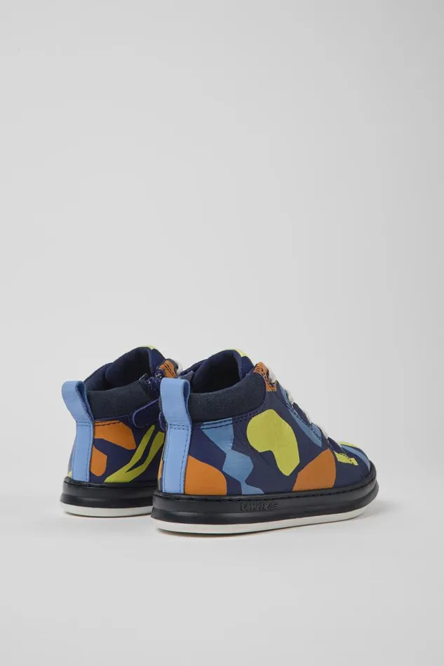 Kids Camper Boots Twins Multicolored Leather And Textile Boots Kids Camper Boots Twins Multicolored Leather And Textile Boots