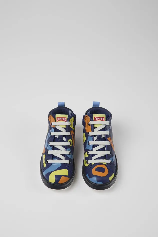 Kids Camper Boots Twins Multicolored Leather And Textile Boots Kids Camper Boots Twins Multicolored Leather And Textile Boots