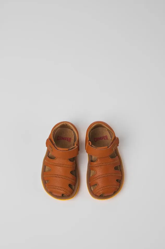 Kids Camper Hook And Loop Bicho Brown Leather Sandals For Kids Kids Camper Hook And Loop Bicho Brown Leather Sandals For Kids