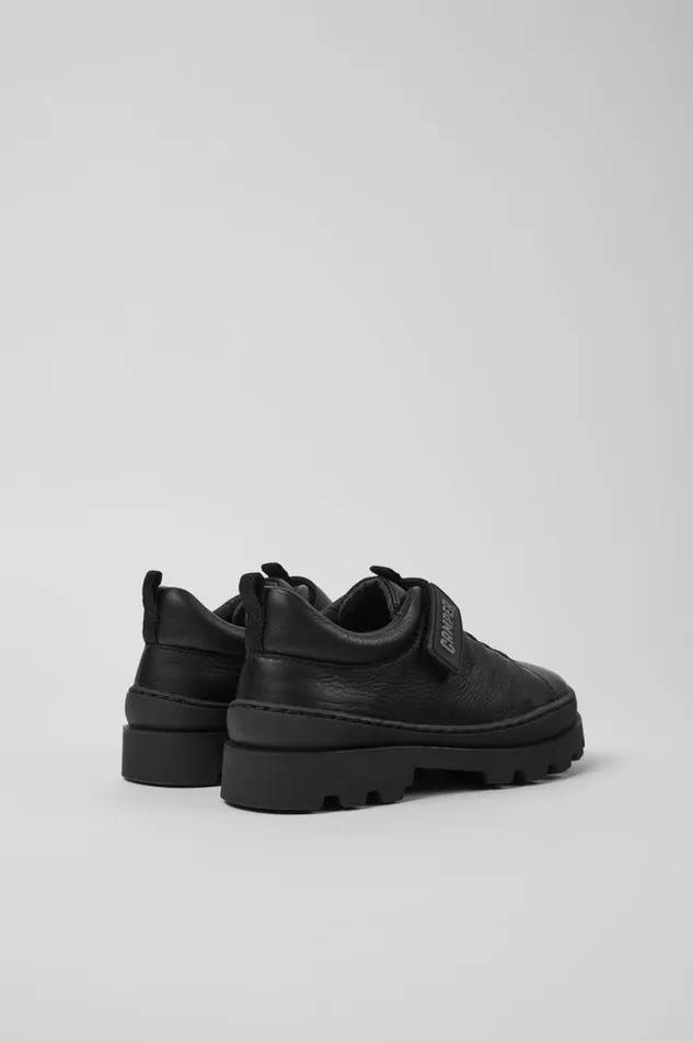 Kids Camper Hook And Loop Brutus Black Leather Shoes For Kids Kids Camper Hook And Loop Brutus Black Leather Shoes For Kids