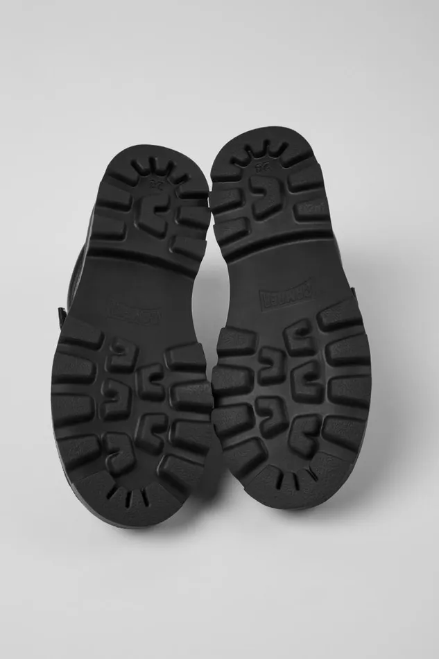 Kids Camper Hook And Loop Brutus Black Leather Shoes For Kids Kids Camper Hook And Loop Brutus Black Leather Shoes For Kids