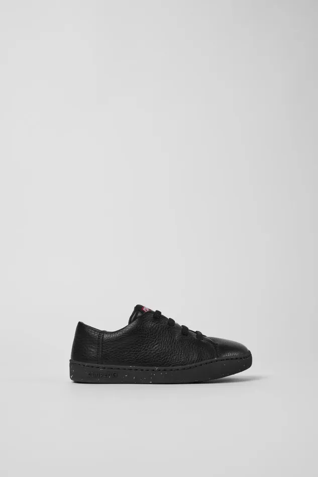 Kids Camper Sneakers Peu Touring Black Leather Sneakers For Kids