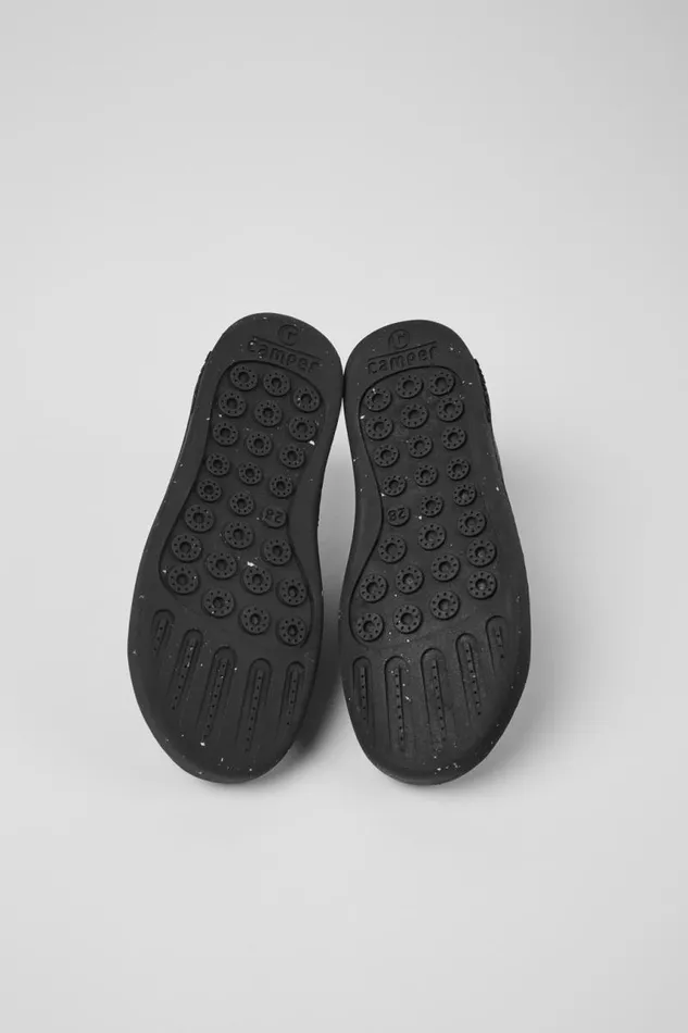 Kids Camper Sneakers Peu Touring Black Leather Sneakers For Kids