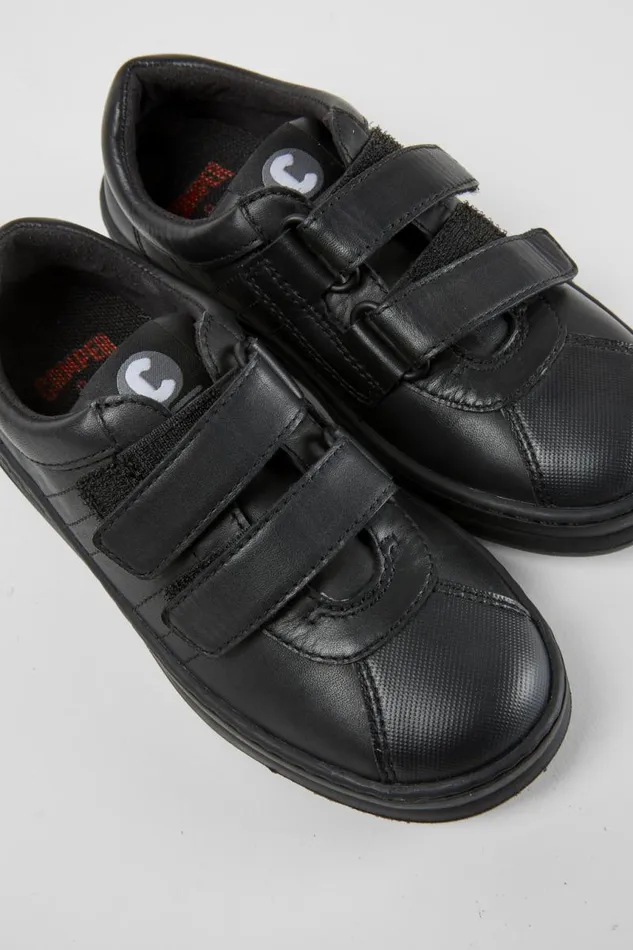 Kids Camper Sneakers Runner Black Leather And Textile Sneakers