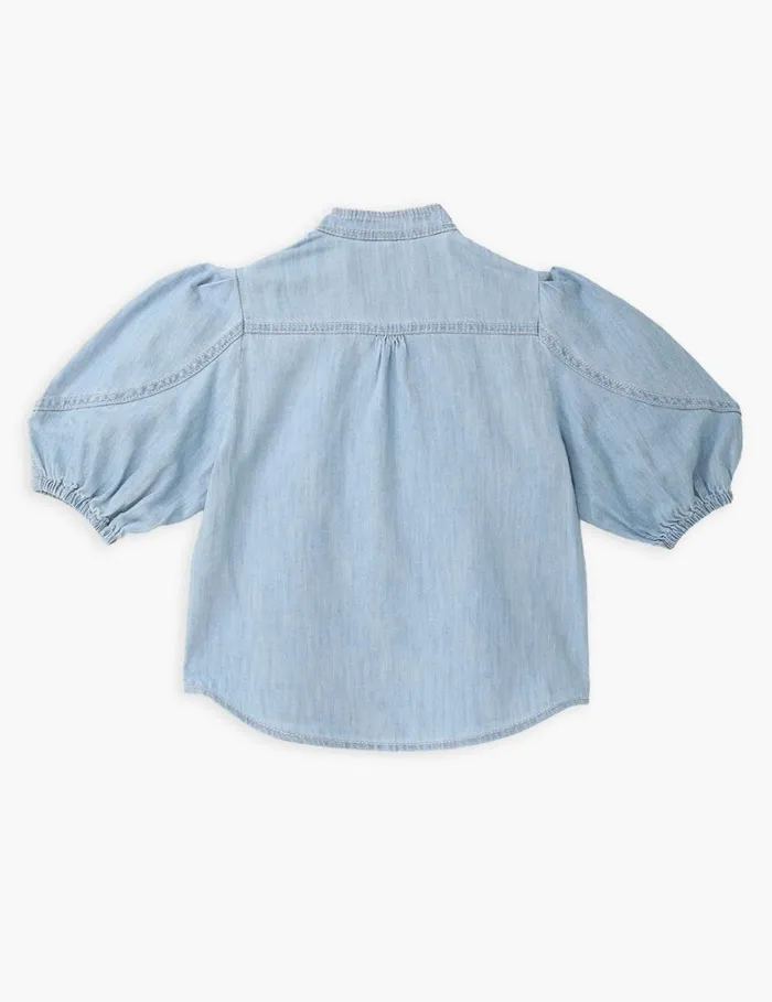 Kids Denim Zimmermann Waverly Utility Denim Top Blueberry