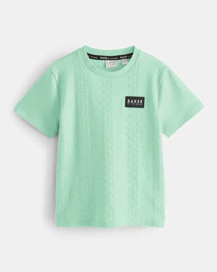 Kids GAVRIL 8211 Textured T Pattern TShirt Green Ted Baker Tops Kids GAVRIL 8211 Textured T Pattern TShirt Green Ted Baker Tops