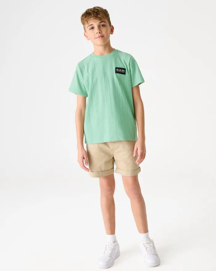 Kids GAVRIL 8211 Textured T Pattern TShirt Green Ted Baker Tops Kids GAVRIL 8211 Textured T Pattern TShirt Green Ted Baker Tops