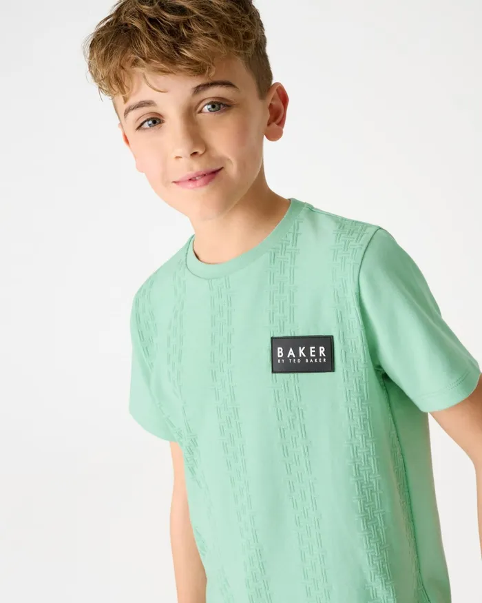 Kids GAVRIL 8211 Textured T Pattern TShirt Green Ted Baker Tops Kids GAVRIL 8211 Textured T Pattern TShirt Green Ted Baker Tops