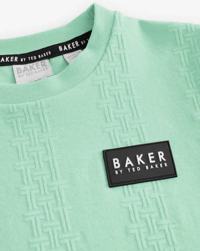 Kids GAVRIL 8211 Textured T Pattern TShirt Green Ted Baker Tops Kids GAVRIL 8211 Textured T Pattern TShirt Green Ted Baker Tops