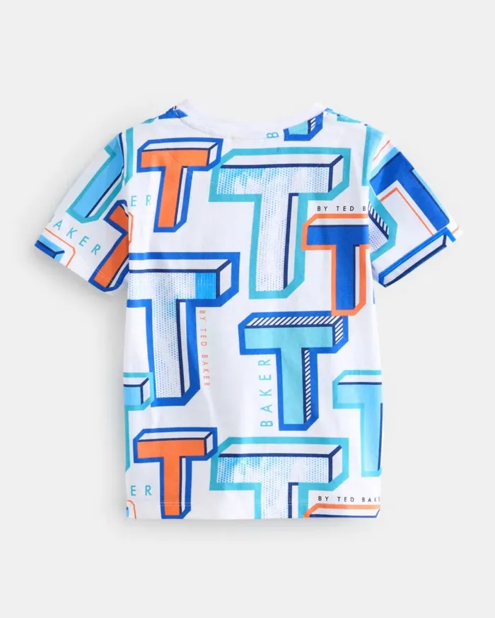 Kids ILIE 8211 Graphic TPrint Cotton TShirt White Ted Baker Baby Kids ILIE 8211 Graphic TPrint Cotton TShirt White Ted Baker Baby
