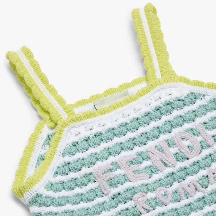 Kids Multicolour Cotton Knit Cropped Top Multicolour Fendi Ready To Wear