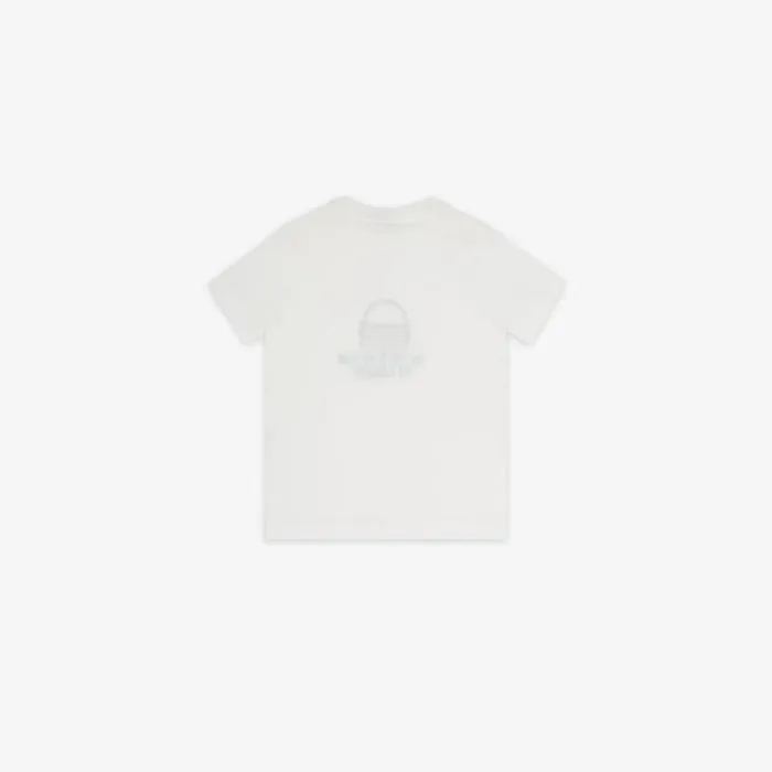 Kids White Jersey Junior TShirt With Embroidery White Fendi Ready To Wear