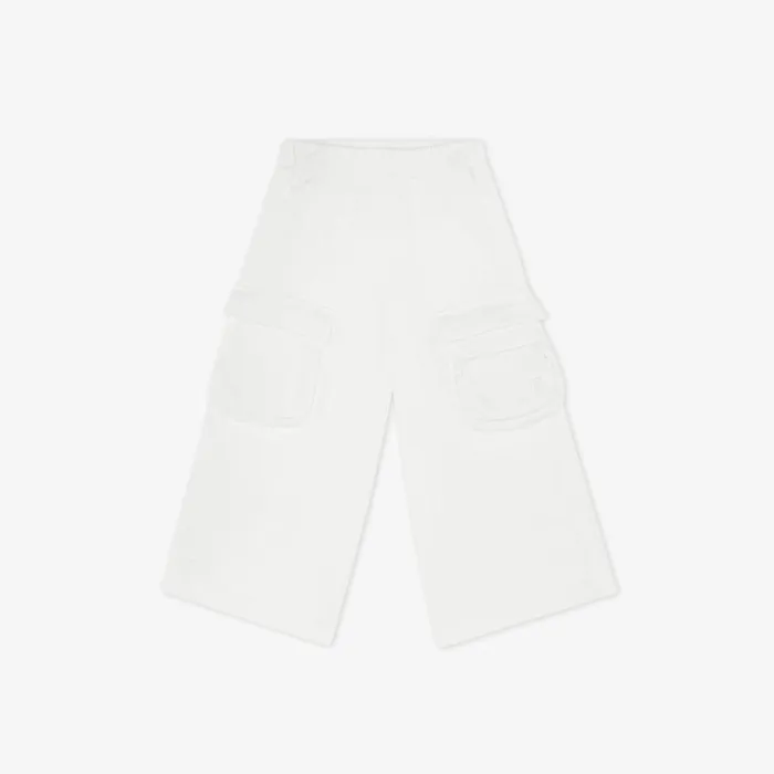 Kids Wide Trousers With White Jersey Baguette White Fendi Ready To Wear
