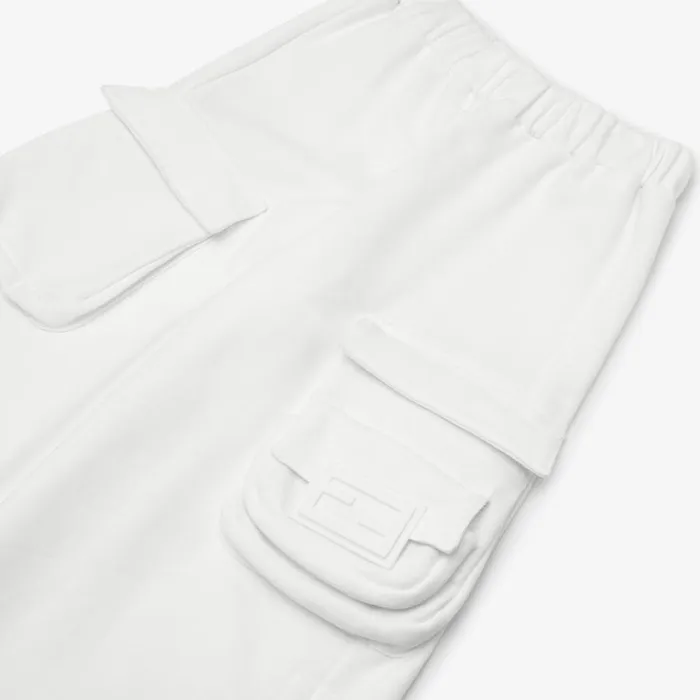 Kids Wide Trousers With White Jersey Baguette White Fendi Ready To Wear