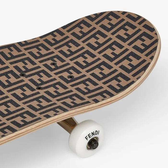 Kids Wooden Skateboard With Logo And Skateboard Holder Multicolour Fendi Accessories