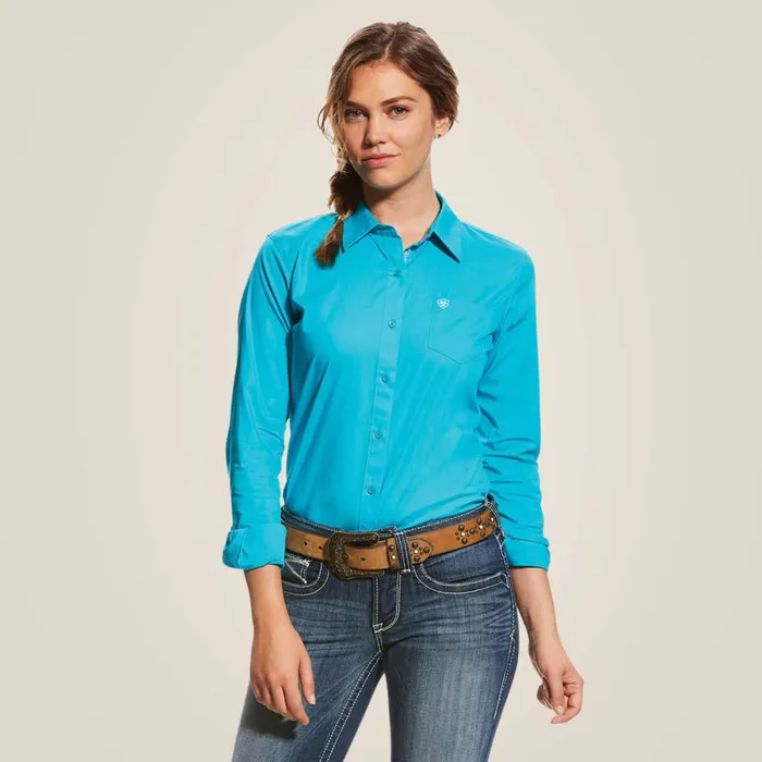 Kirby Stretch Shirt Bluebird Women Ariat TShirts and Tops